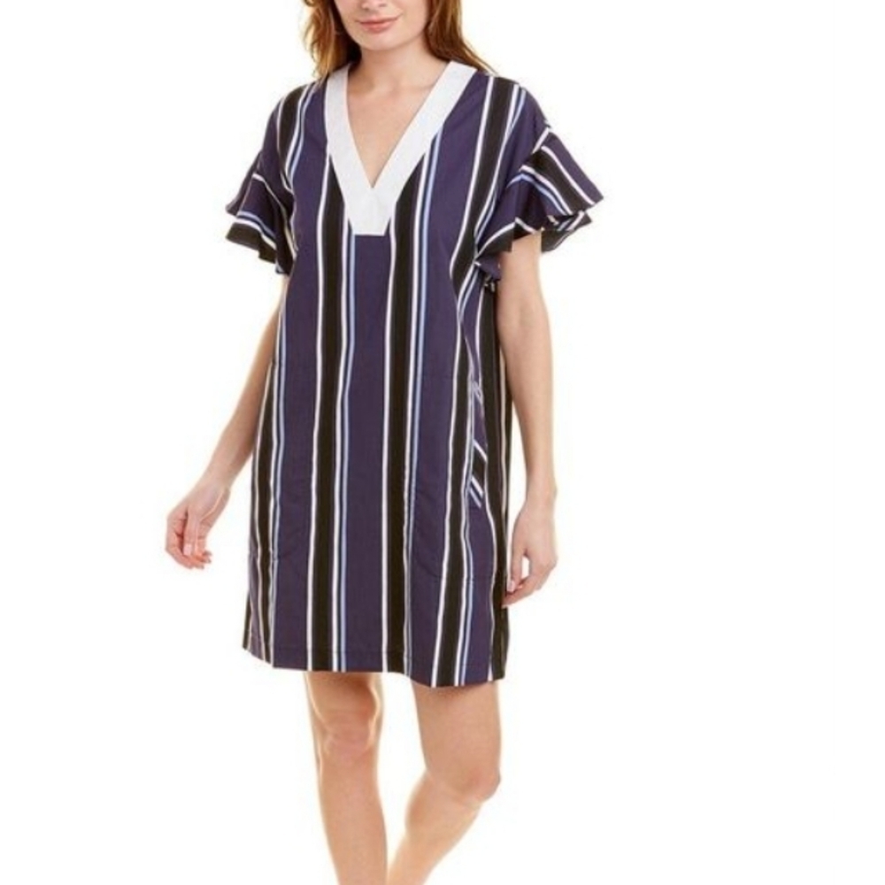 Pearl Lela Rose stripe mini dress, size M, nwot